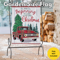 ‘Plaid Christmas Truck’ Decorative Flag