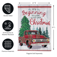 ‘Plaid Christmas Truck’ Decorative Flag