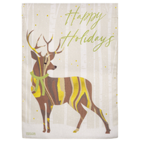 ‘Happy Holiday Deer Burlap’ Decorative Flag