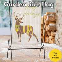 ‘Happy Holiday Deer Burlap’ Decorative Flag