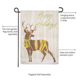 ‘Happy Holiday Deer Burlap’ Decorative Flag