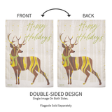 ‘Happy Holiday Deer Burlap’ Decorative Flag