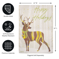 ‘Happy Holiday Deer Burlap’ Decorative Flag