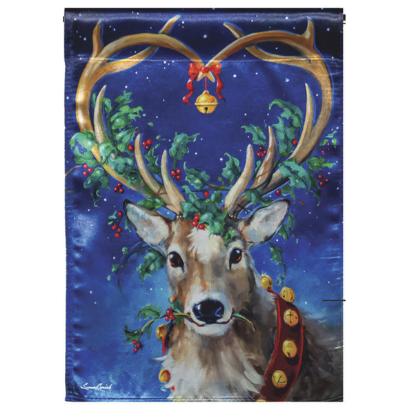 ‘Santa’s Reindeer Lustre’ Decorative Flag