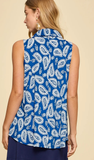 Dear Scarlett Timeless Collared Sleeveless Tank in Royal Blue