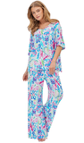 Dear Scarlett Vibrant Travel Ready Pant Set in Aqua