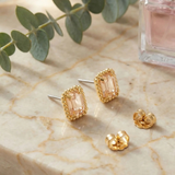 SORRELLI Octavia Scalloped Stud Earrings in Metallic / Golden Shadow