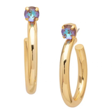 SORRELLI Keeley Emerald Cut Hoop Earrings, Cappuccino Delite