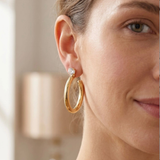SORRELLI Keeley Emerald Cut Hoop Earrings, Cappuccino Delite