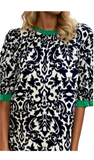 LDC Ruffled Color Block  3/4 Sleeve Blouse, Assorted Colors