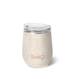 Swig “Saddle Stitch Cream” 12oz Stemless Wine Cup