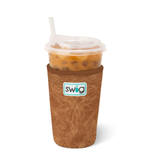 SWIG “Saddle Stitch Cognac” Medium Iced Cup Coolie