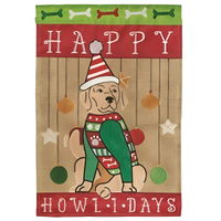 ‘Happy Howlidays Burlap’ Decorative Flag