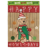 ‘Happy Howlidays Burlap’ Decorative Flag