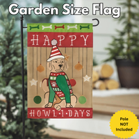 ‘Happy Howlidays Burlap’ Decorative Flag