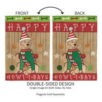 ‘Happy Howlidays Burlap’ Decorative Flag