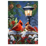 ‘Winter Glow Cardinals’ Decorative Flag