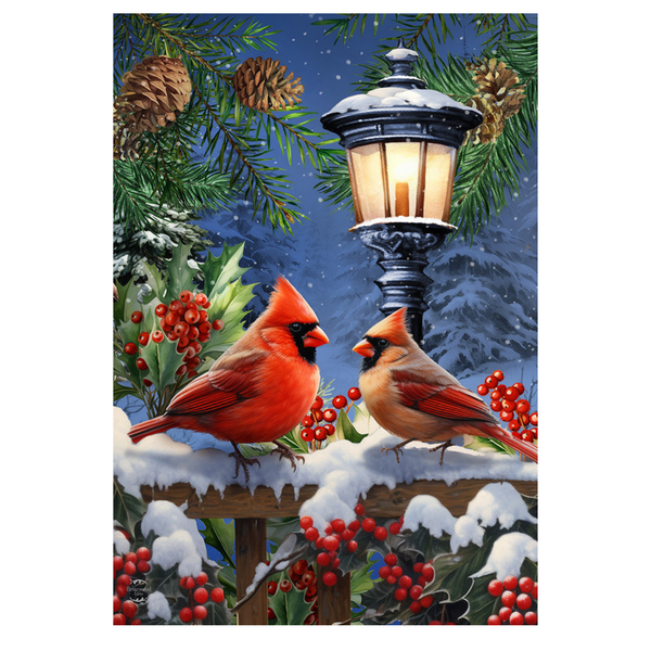 ‘Winter Glow Cardinals’ Decorative Flag