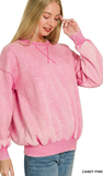 Zenana V-Stitch Neck Sweatshirt, Assorted Colors