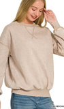 Zenana V-Stitch Neck Sweatshirt, Assorted Colors
