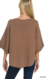 ZENANA Exposed Seam Dolman Sleeve Knit Top, Assorted Colors