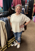 Zenana Corded Cuffed Sleeve Top, Assorted Colors