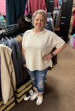 Zenana Corded Cuffed Sleeve Top, Assorted Colors