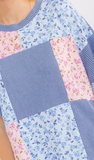 7th Ray Floral Patchwork Short sleeve Top