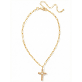 SORRELLI Cross Paperclip Pendant Necklace, Golden Goddess