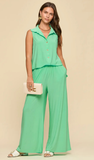 Dear Scarlett “Shoreline” Pant Set in Aqua Mint