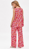 Dear Scarlett “SUNKISSED” Pant Set, Coral Pattern