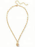 SORRELLI Octavia Scalloped Pendant Necklace, Golden Shadow