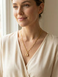 SORRELLI Octavia Scalloped Pendant Necklace, Golden Shadow