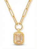 SORRELLI Octavia Scalloped Pendant Necklace, Golden Shadow