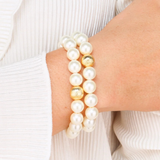 BuDhaGirl, Mala Beaded Bracelet, White Pearl