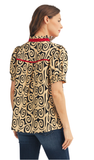 Jodifl Swirl Print Top in Black