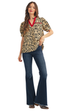 Jodifl Swirl Print Top in Black