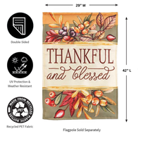 ‘Thankful and Blessed’ Decorative Flag