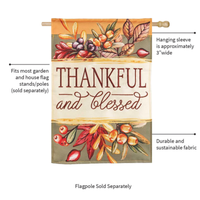 ‘Thankful and Blessed’ Decorative Flag