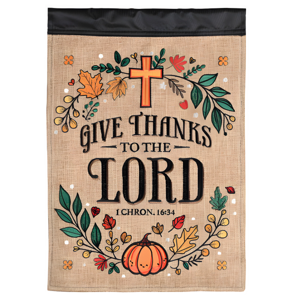 ‘Give Thanks Fall Cross’ Decorative Flag