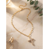 Sorrelli Cross Paperclip Pendant Necklace