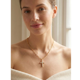 Sorrelli Cross Paperclip Pendant Necklace