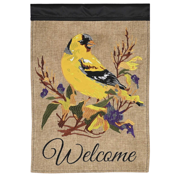 ‘Welcome Goldfinch’ Decorative Flag
