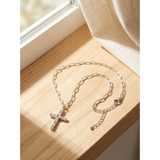 Sorrelli Cross Paperclip Pendant Necklace in Palladium