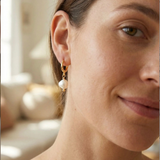 SORRELLI Pearl Huggie Hoop Earrings, Modern Pearl
