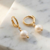 SORRELLI Pearl Huggie Hoop Earrings, Modern Pearl