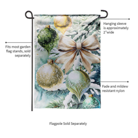 ‘Flocked Green & Gold Ornaments’ Decorative Flag