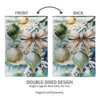 ‘Flocked Green & Gold Ornaments’ Decorative Flag