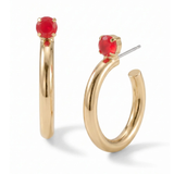 SORRELLI Keeley Studded Hoop Earrings, Red Carpet