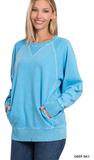 Zenana French Terry Pullover with Pockets, Assorted Colors